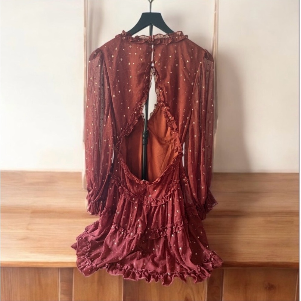 Entro Brown Ruffle Dress - Picture 2 of 2
